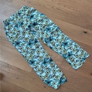 Beach Riot Blue Lagoon Beach Pant - Size M - Blue Floral Print - EUC